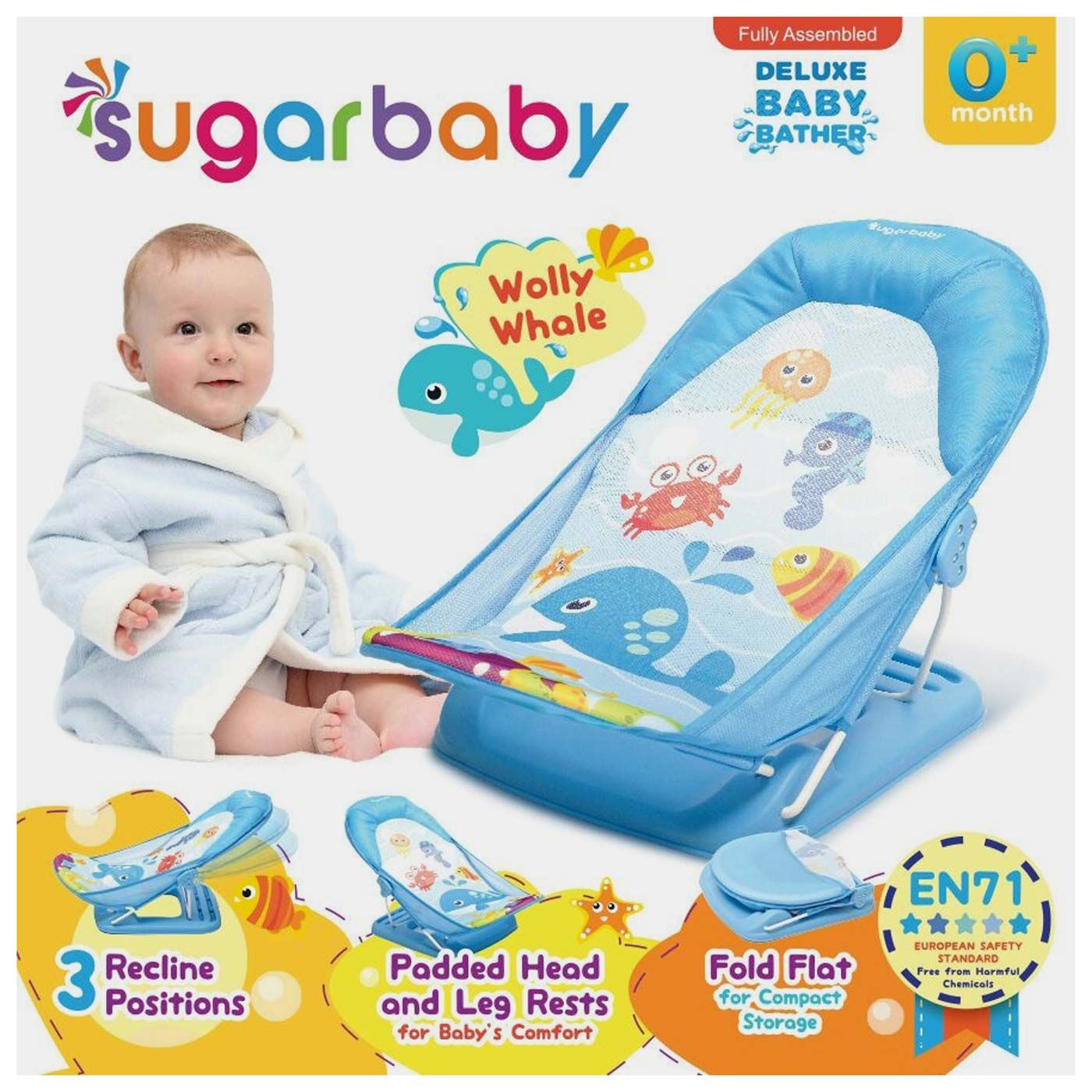 Sugar Baby Deluxe Baby Bather - Wolly Whale - 1