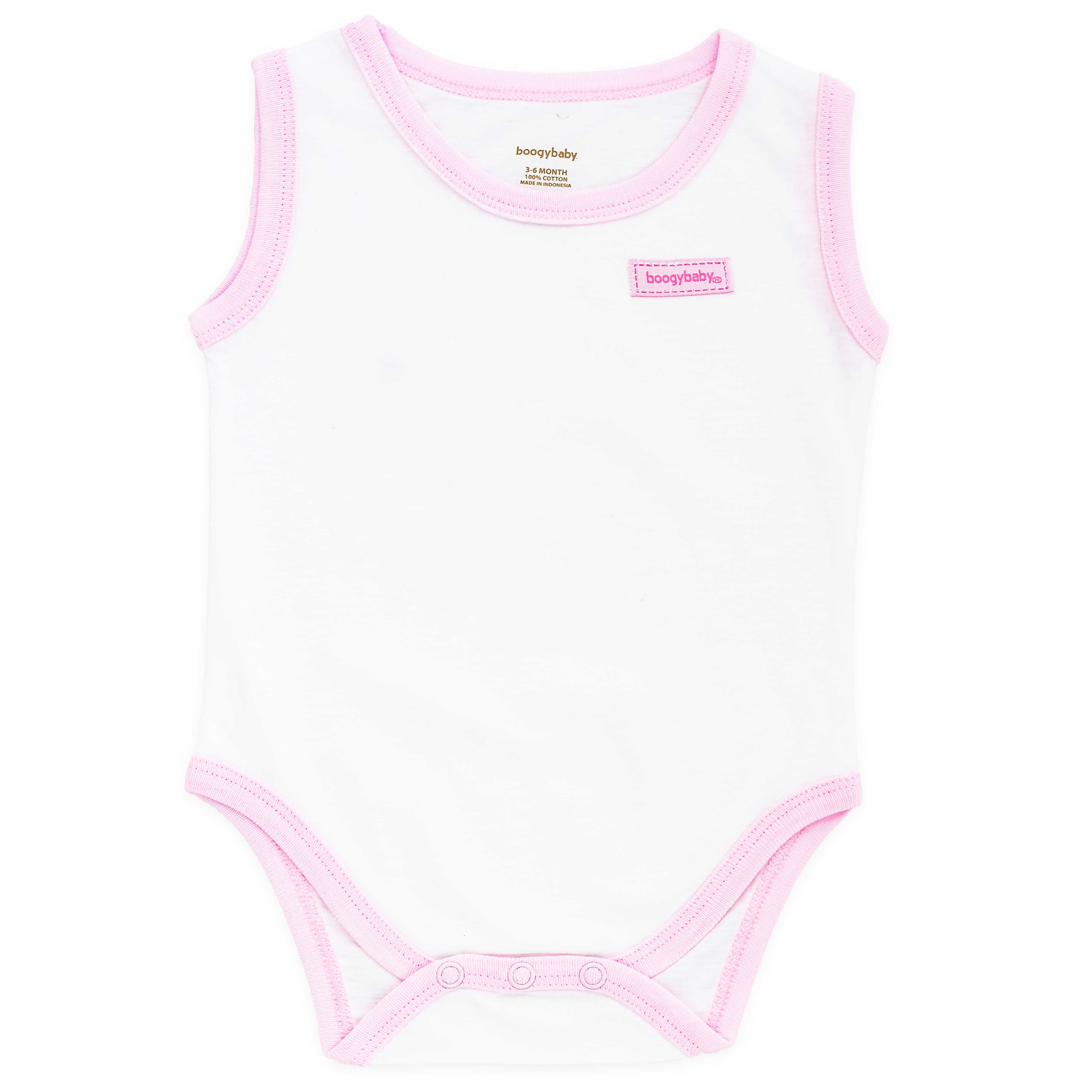 Boogybaby Sleeveless Suit -6-9Month-Pink - 1