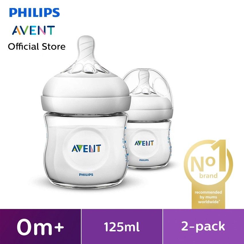 Philips Avent Natural Bottle Twin 125ml 0M+ SCF690/23 Botol Susu Bayi - 1