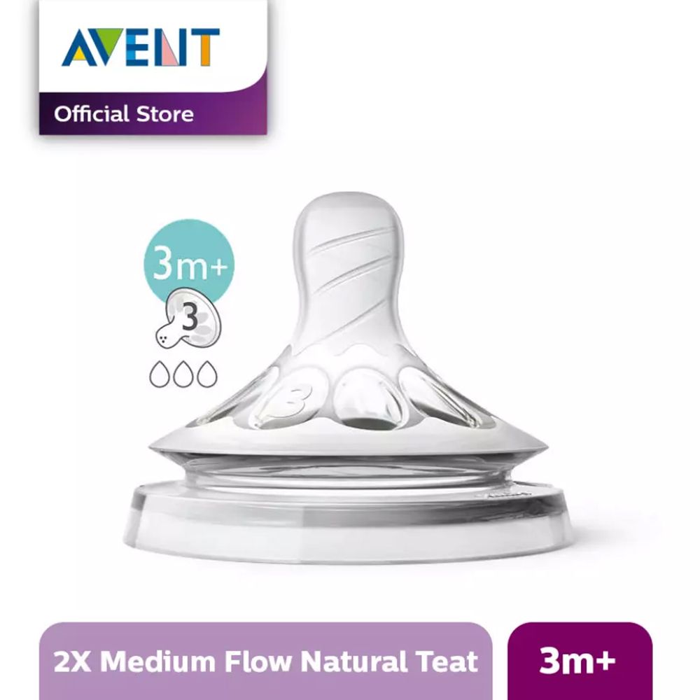 Philips Avent Natural Medium Flow Teat 3m+ White (Isi 2) - 1