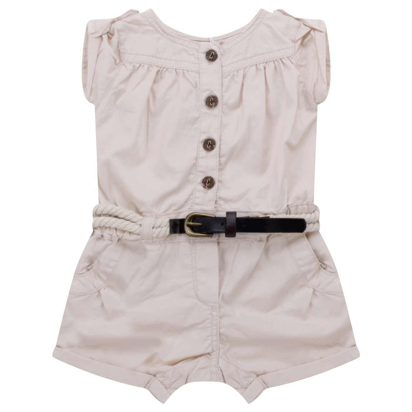 Kiddiewear Baby Girl Bodysuit with Belt-Brown-6-9M - 1