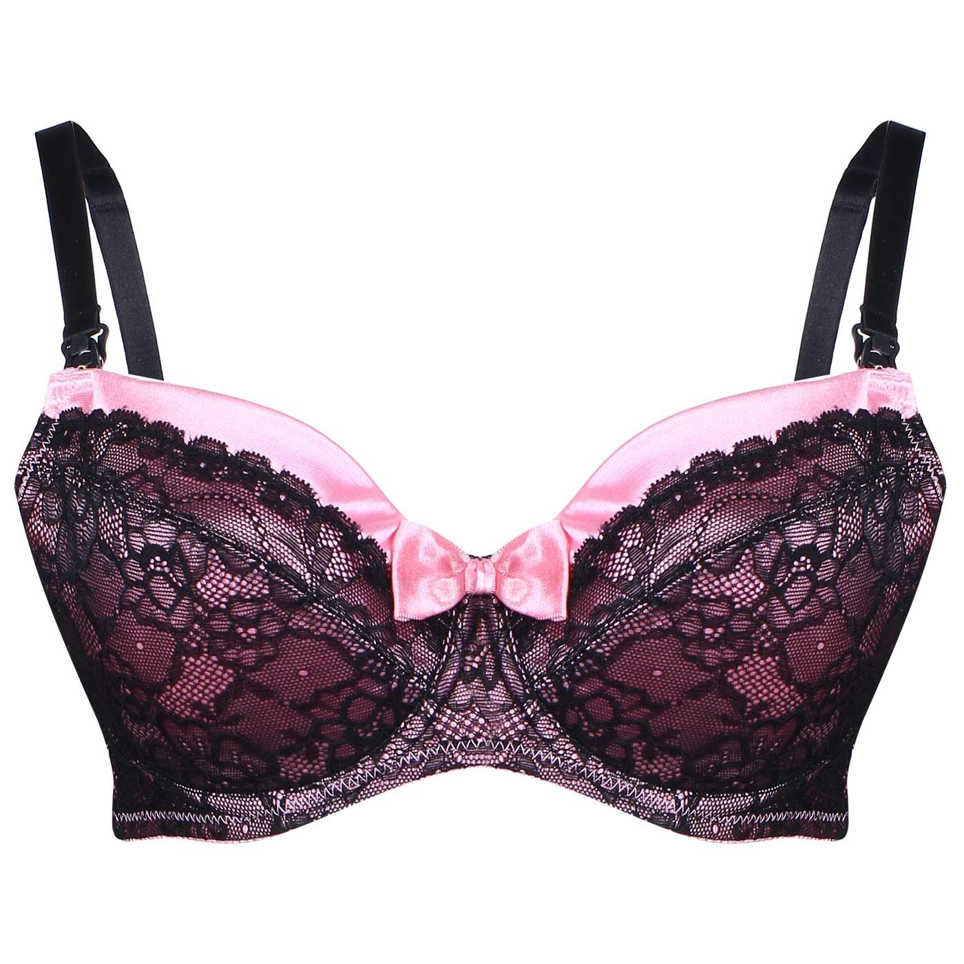 Rosemadame Special Brassiere Black Lace Pink-D80 - 1