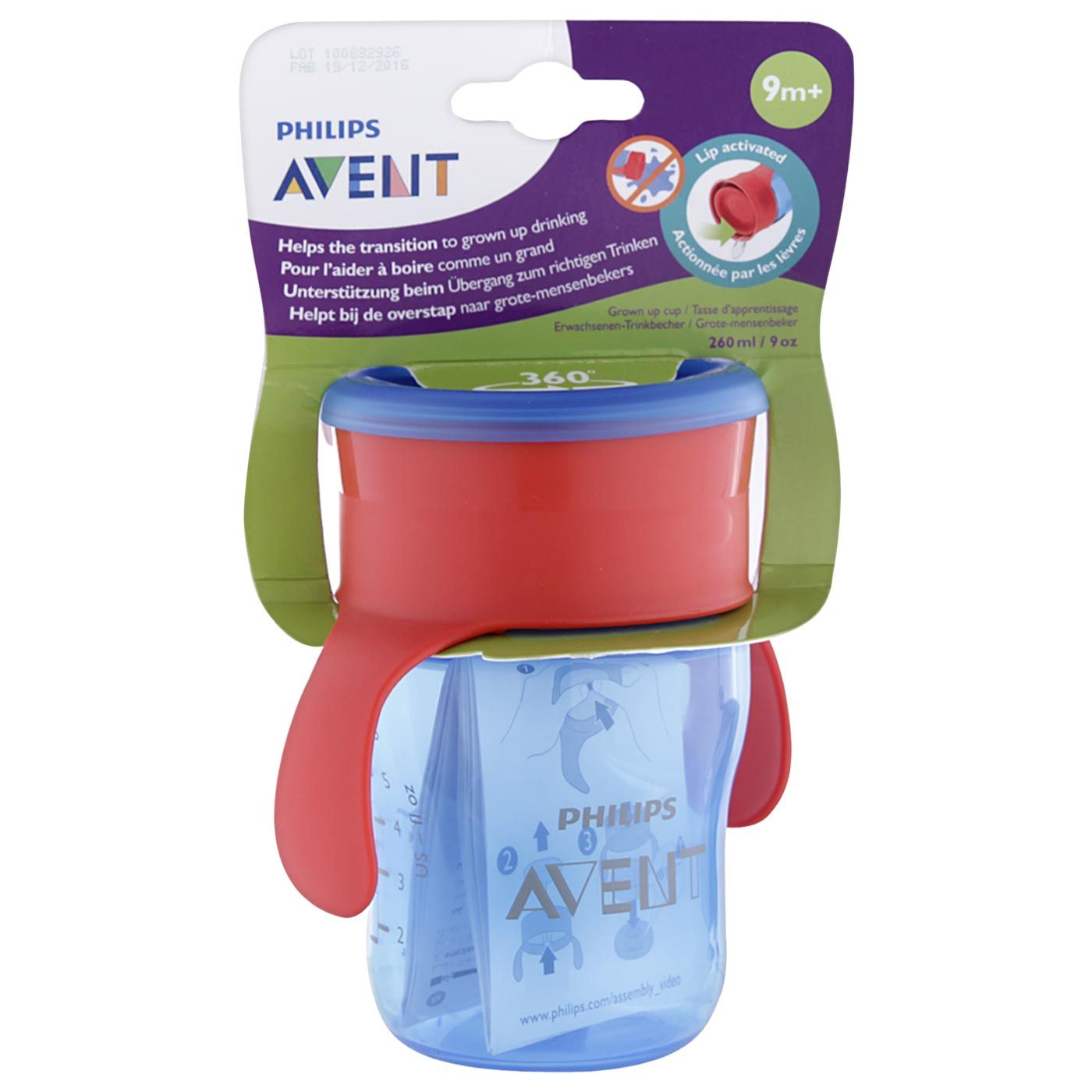 Philips Avent Grown Up Cup 9+ Blue Red 260ml - 1