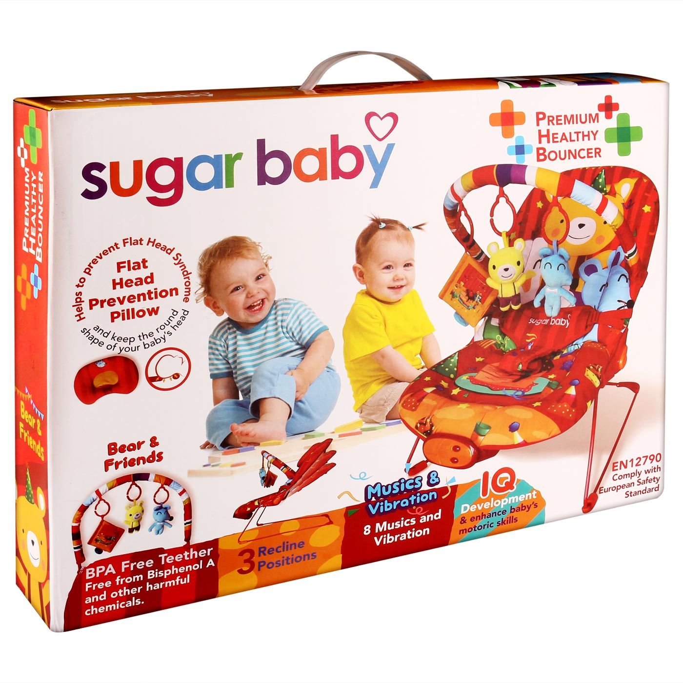 Sugar Baby Bouncer 3 Recline - Bear & Friends - 3