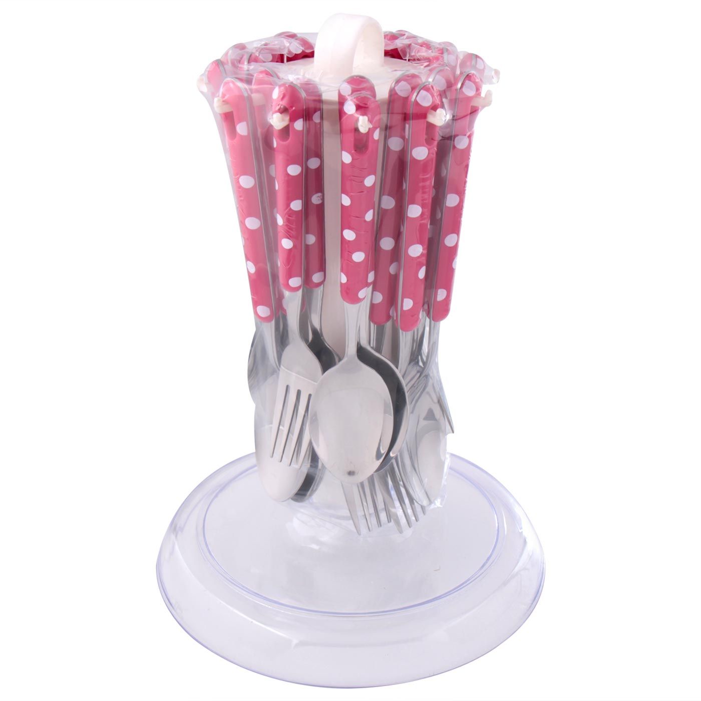 Viera Polkadot Cutlery sets- Pink - 1