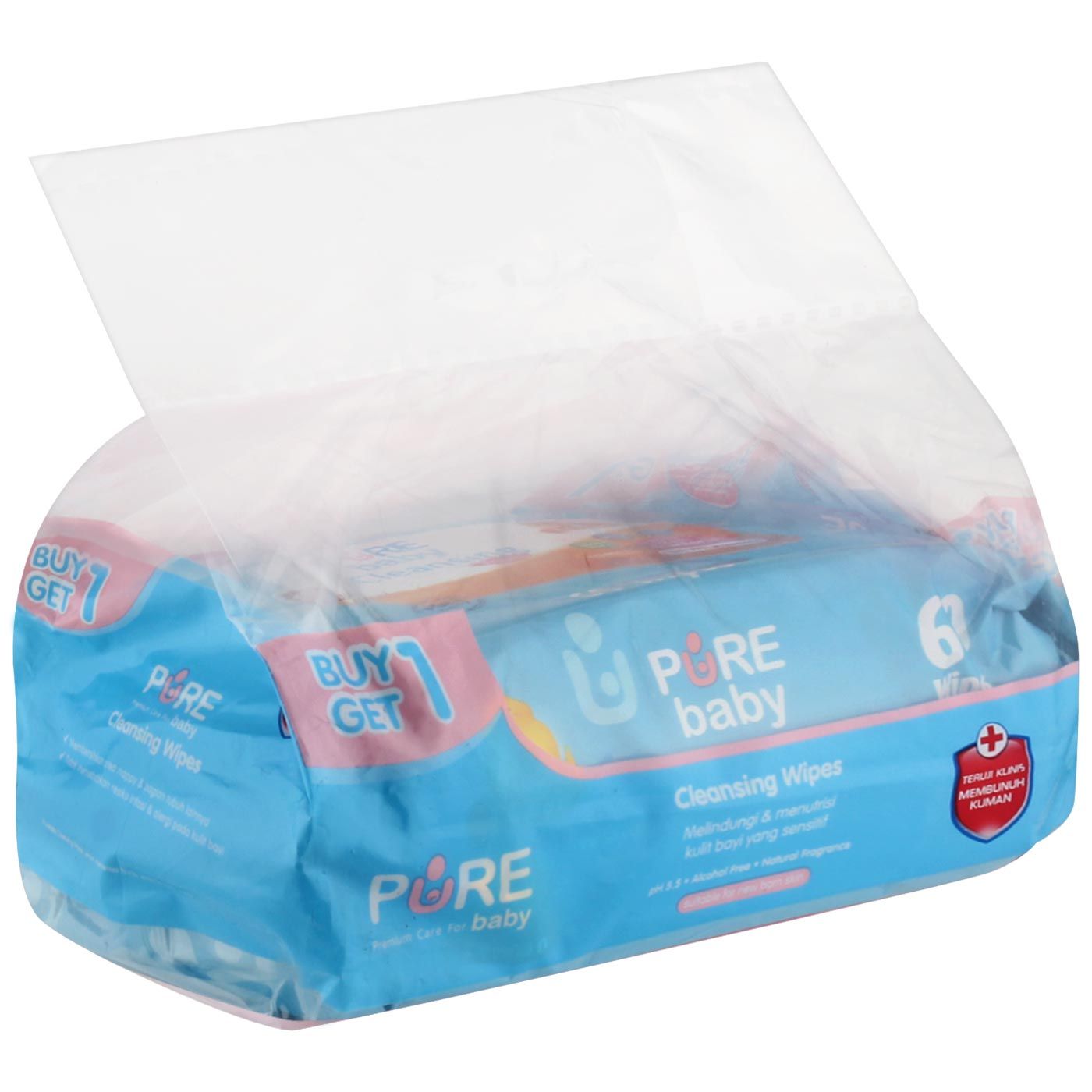 Pure Baby Cleansing Wipes Buy1Get1 Lemon 60's - 2