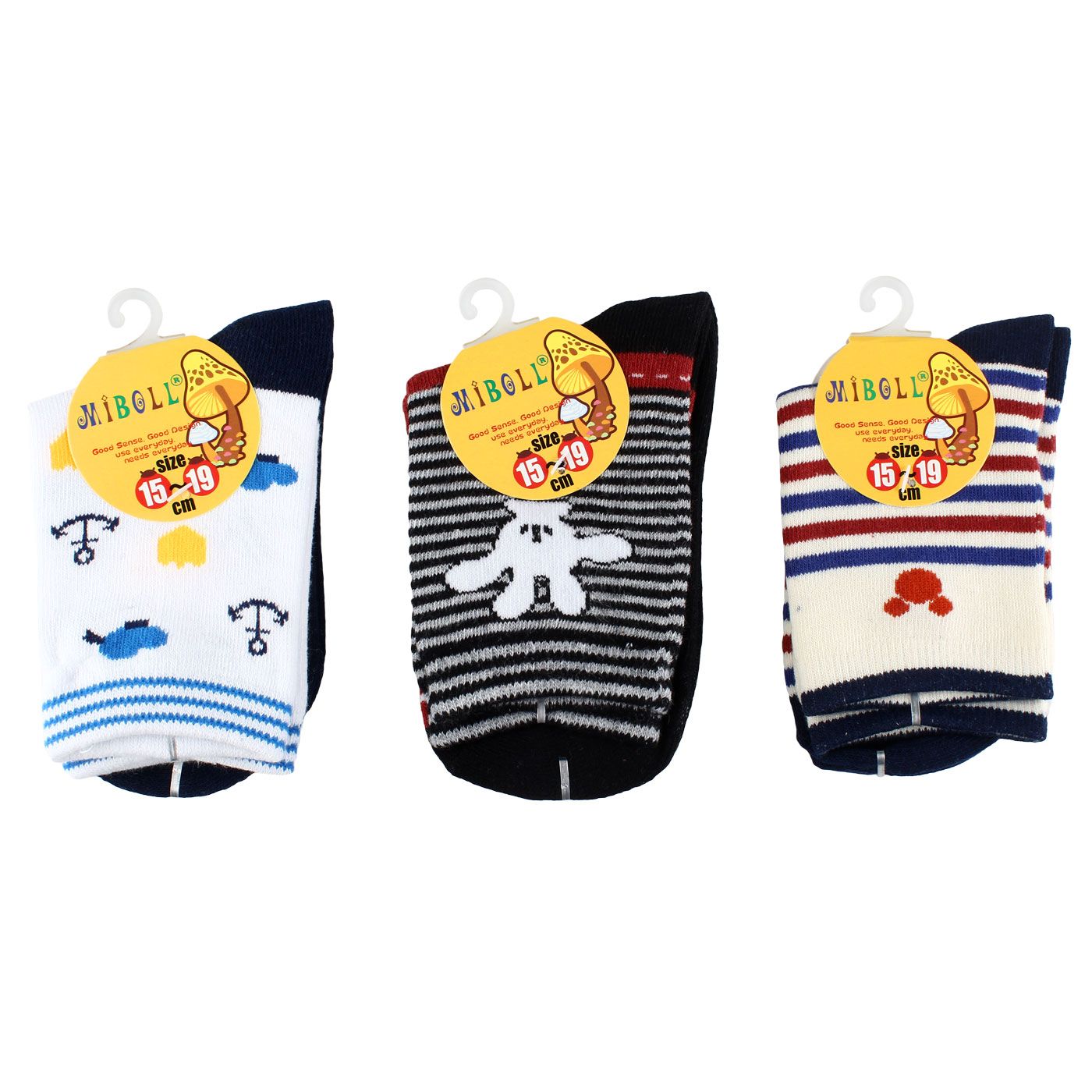 Kiddiewear Socks Disney Logo (3pair)-15-19cm - 1