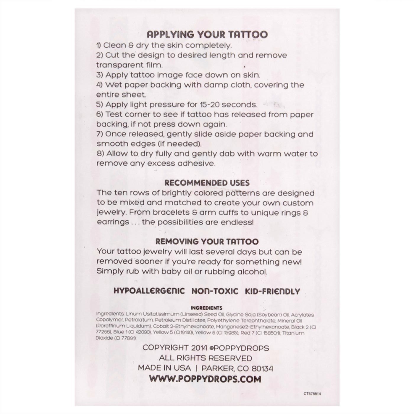 Poppy Drops Mix & Match Tattoo Jewellery Fancy - 2
