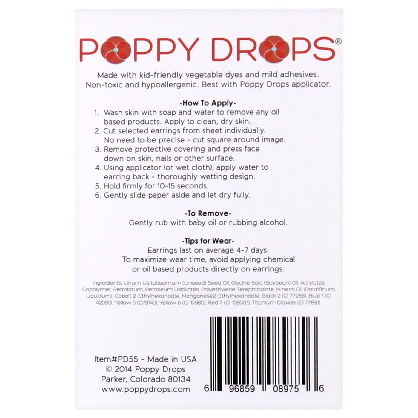 Poppy Drops Pierce-Free Earring Collection Sweetie - 2