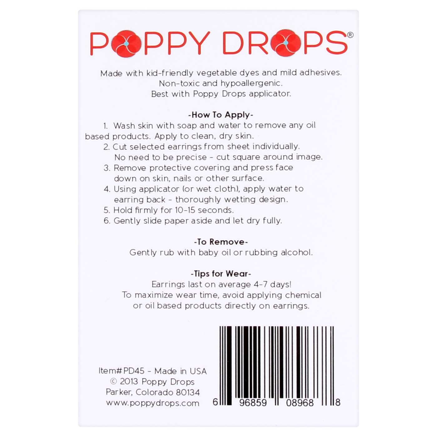 Poppy Drops Pierce-Free Earring Collection Island - 3