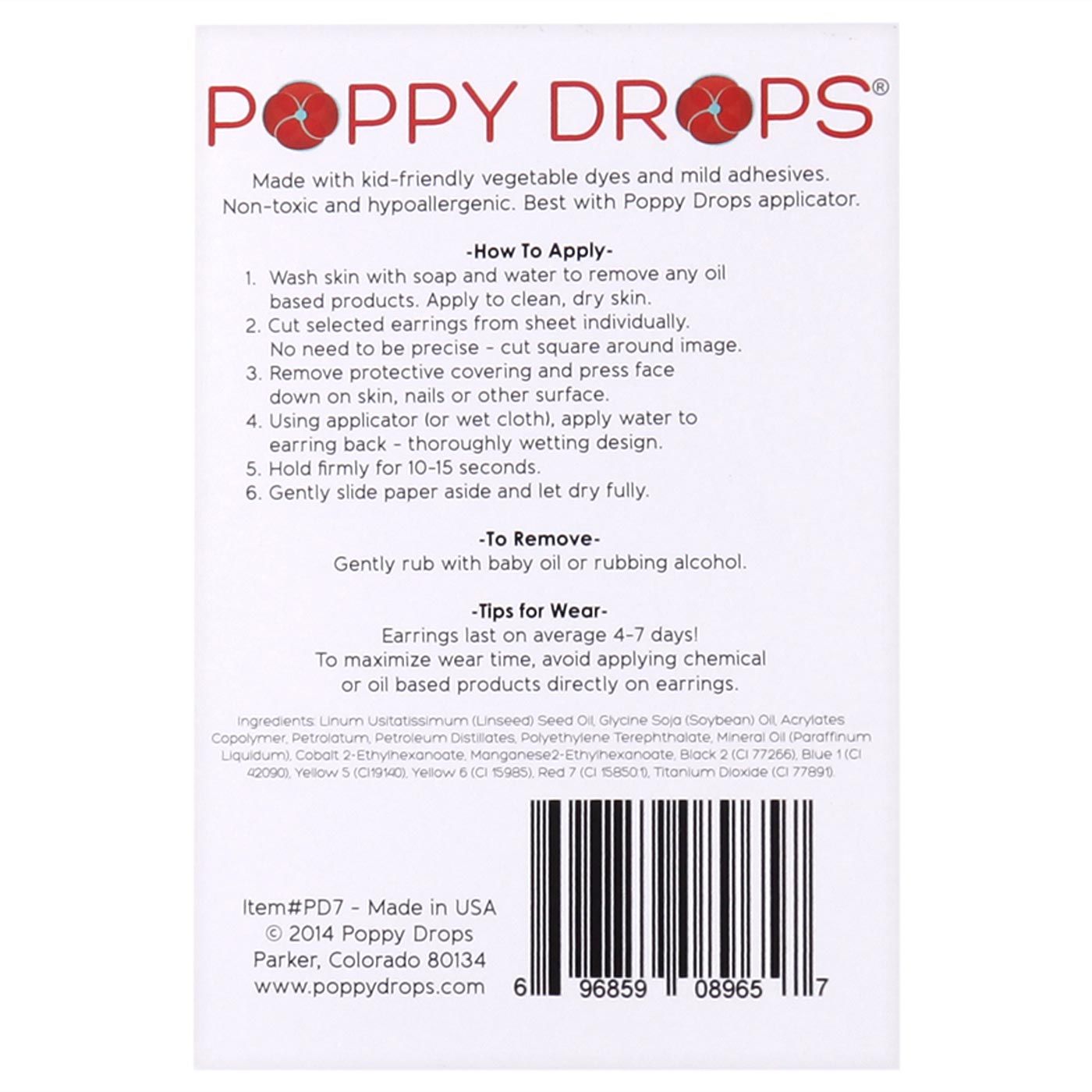 Poppy Drops Pierce-Free Earring Collection Glitter - 2
