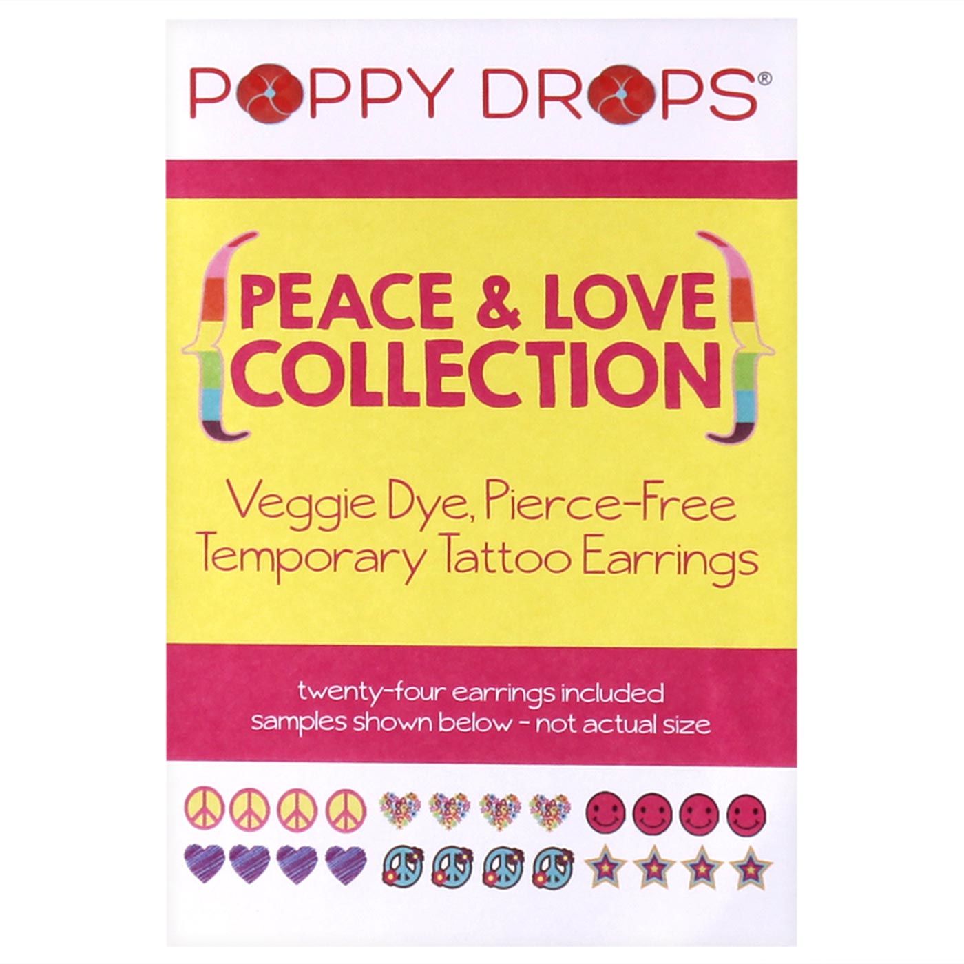 Poppy Drops Pierce-Free Earring Collection Peace & Love - 1