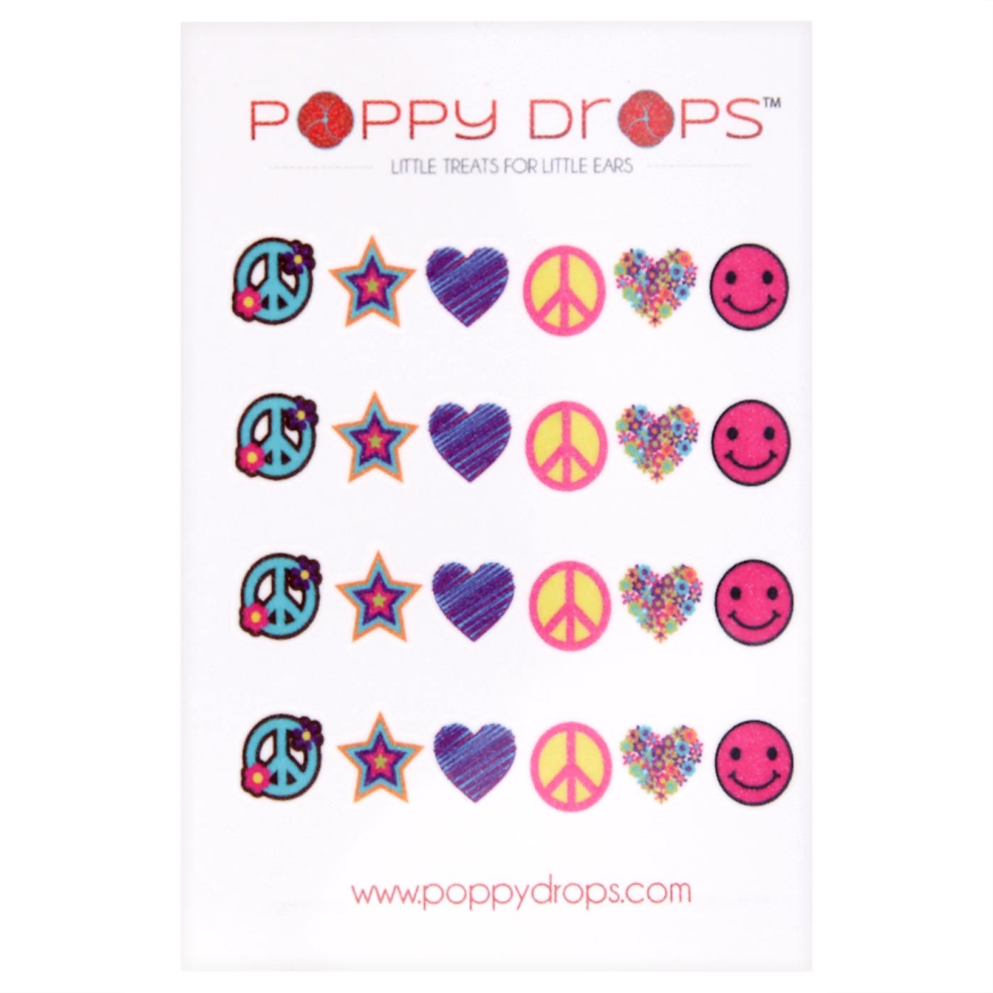 Poppy Drops Pierce-Free Earring Collection Peace & Love - 3