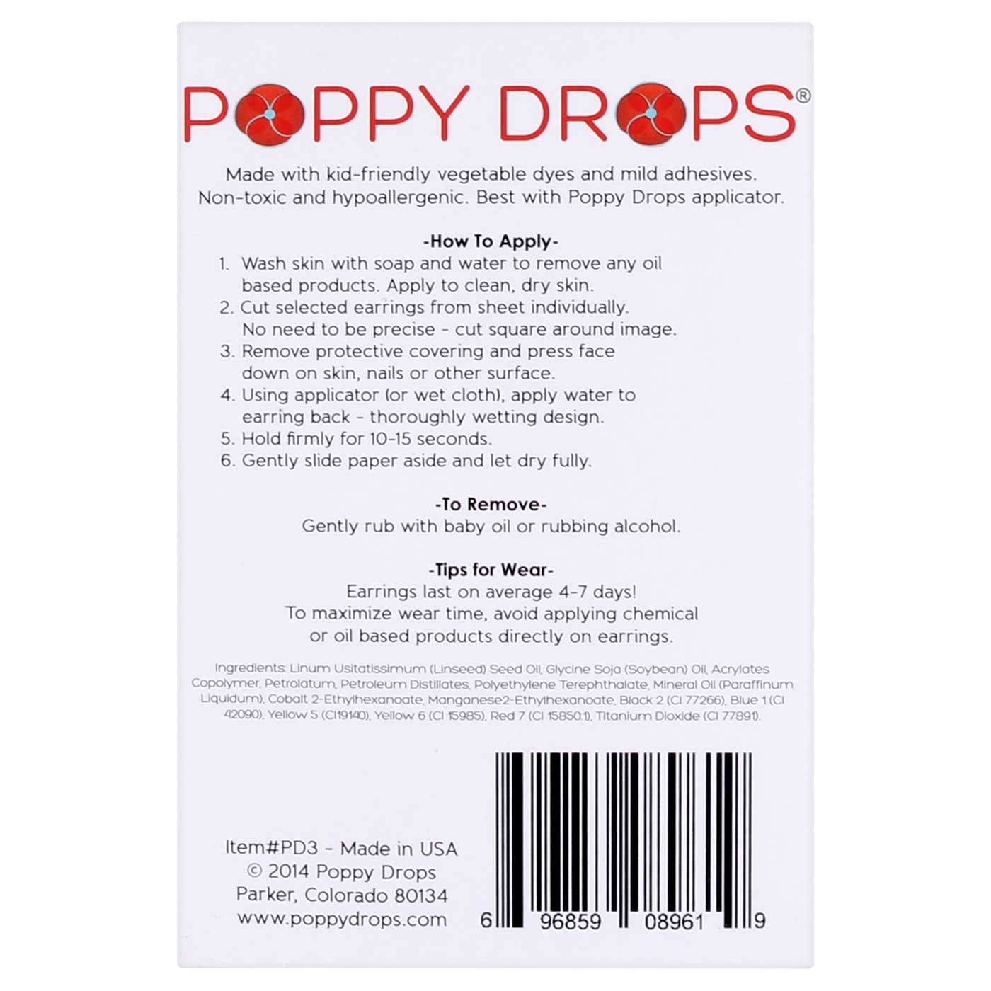 Poppy Drops Pierce-Free Earring Collection Let's Party - 3