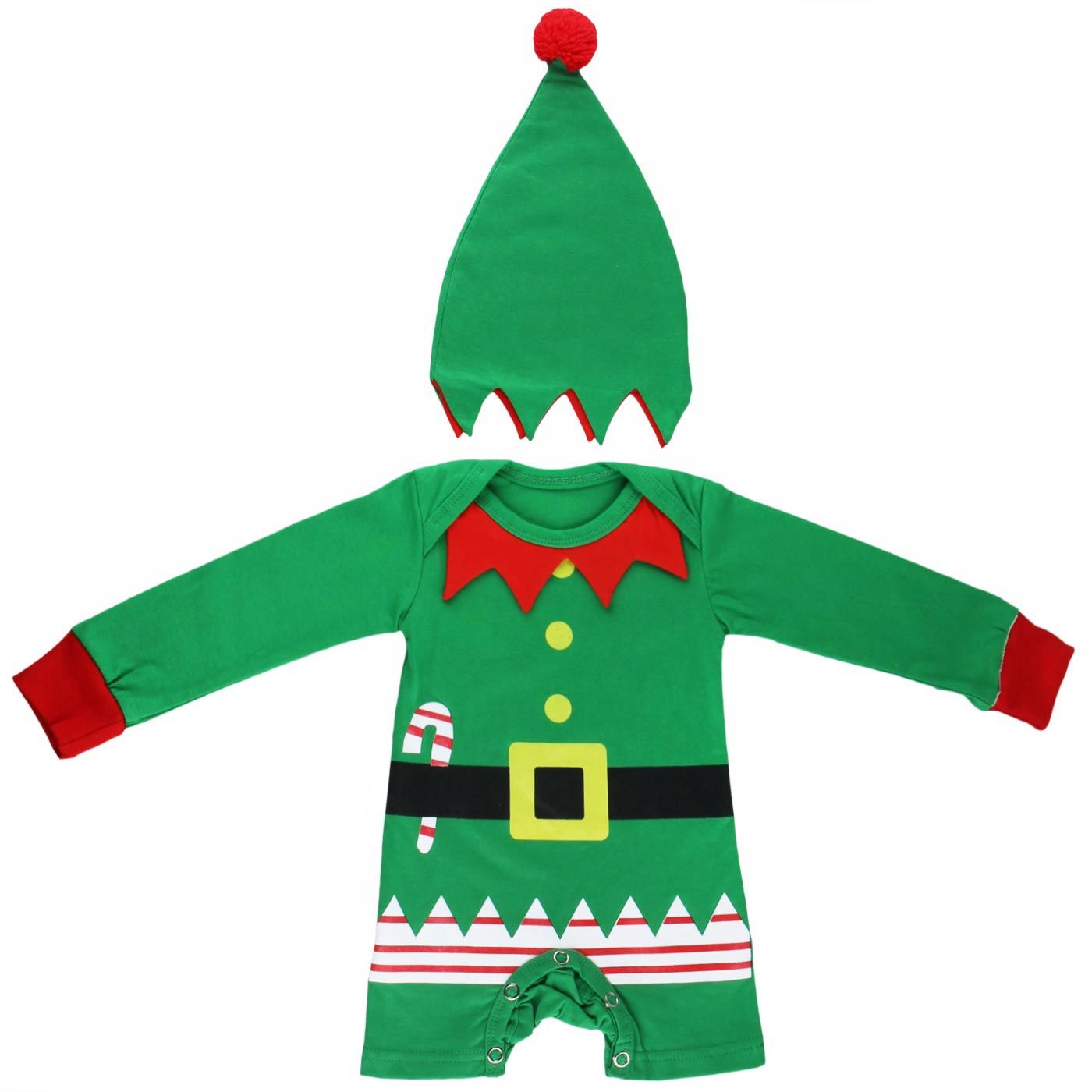 Thirty Kids  Romper Elf Uniform W/ Hat-NB - 1