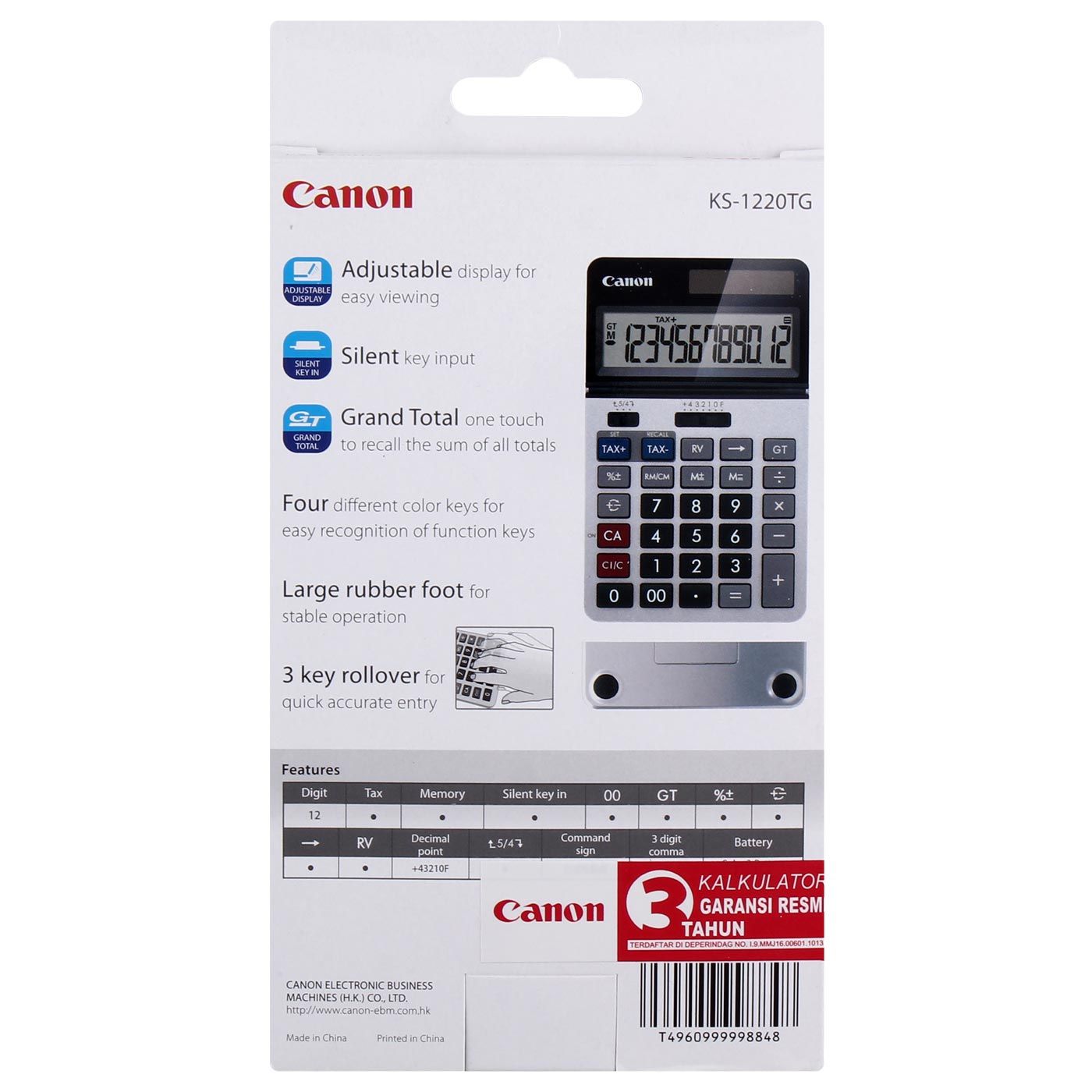 Canon Kalkulator KS-1220TG HB WHITE (12-Digit) - 6