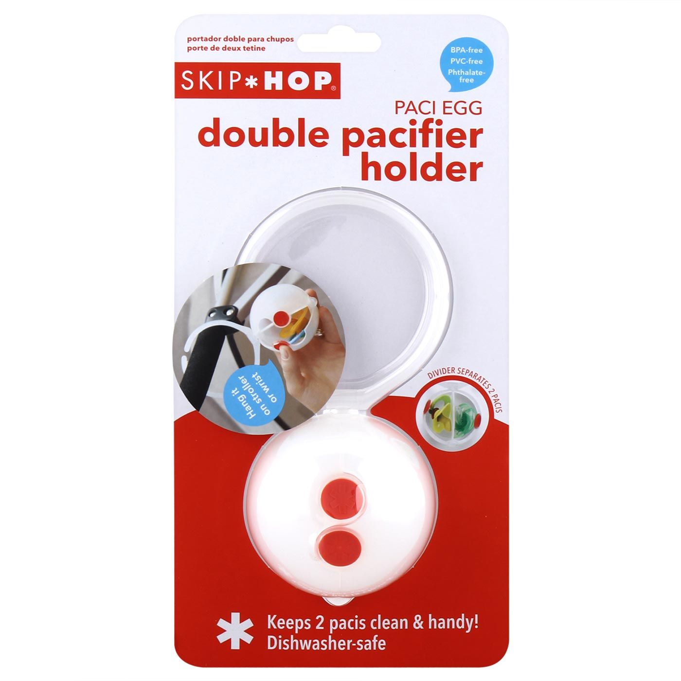 SkiphopPaci Egg Double Pacifier Holder