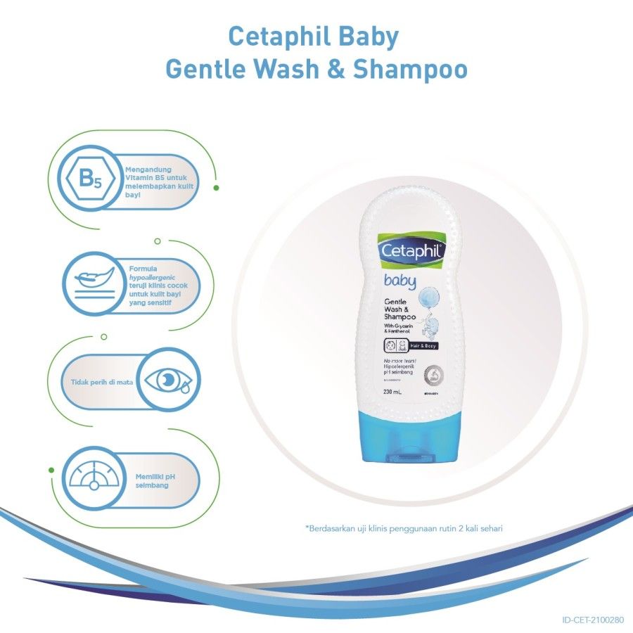 Cetaphil Baby Gentle Wash & Shampoo 230ml Sabun Mandi dan Shampo untuk Perawatan Kulit Bayi - 3