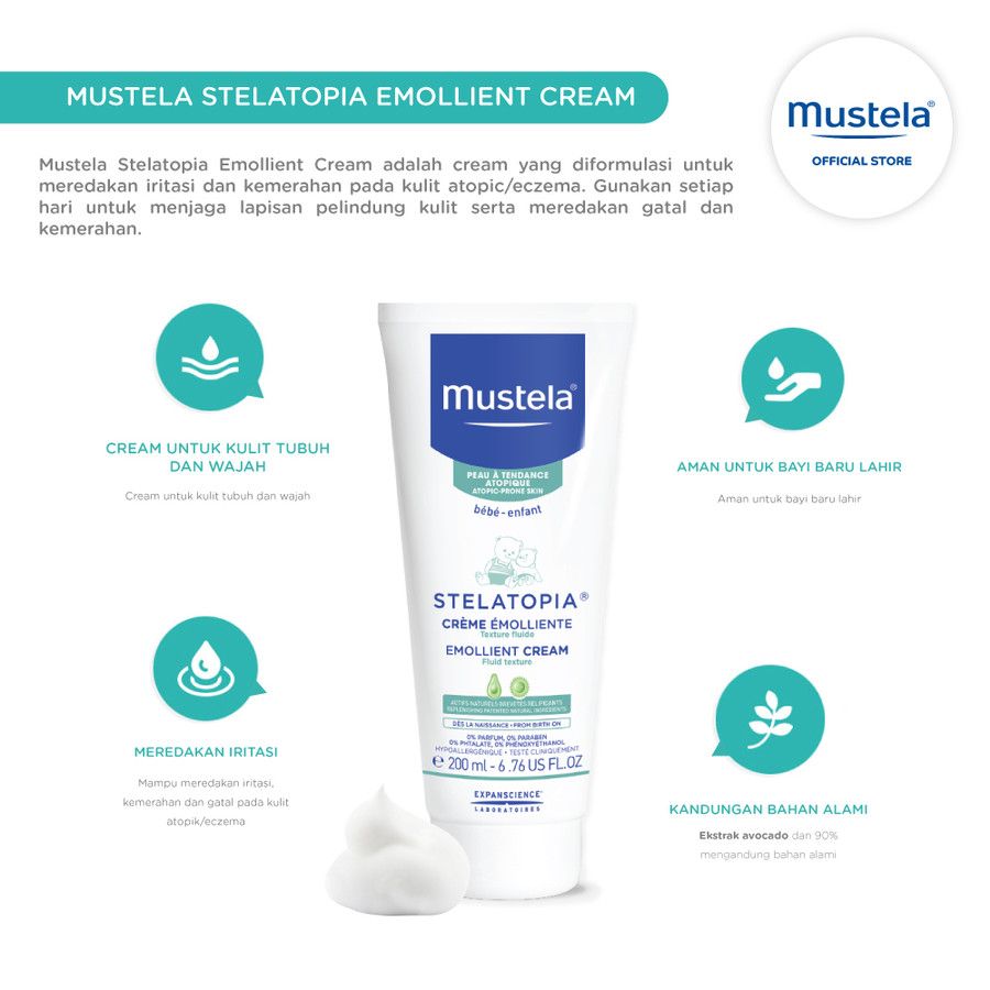 Mustela Stelatopia Emollient Cream 200ml New - 3