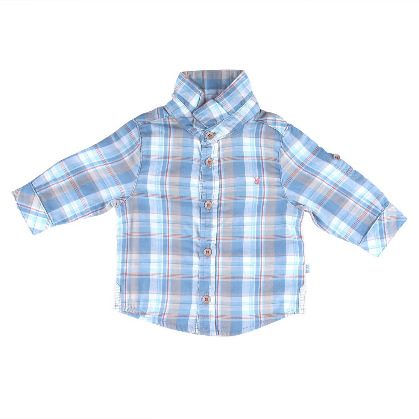 Kiddiewear Shirt Plaid Blue Gray-3M - 1