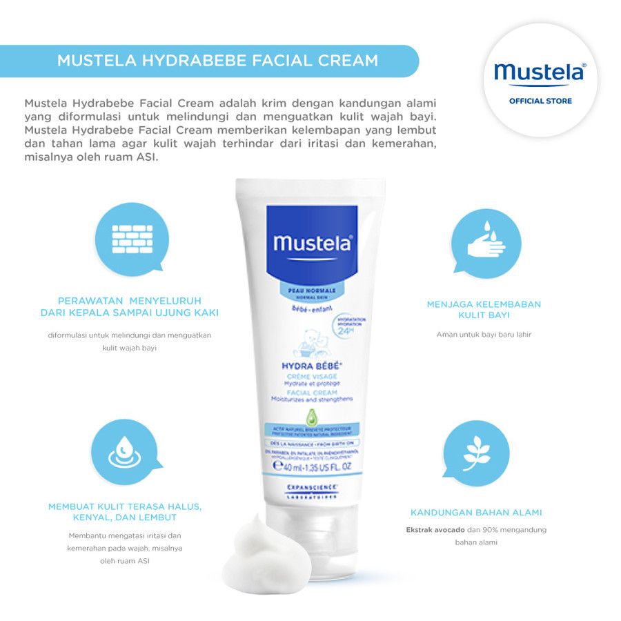 Mustela Hydra Bebe Facial Cream 40ml - 2