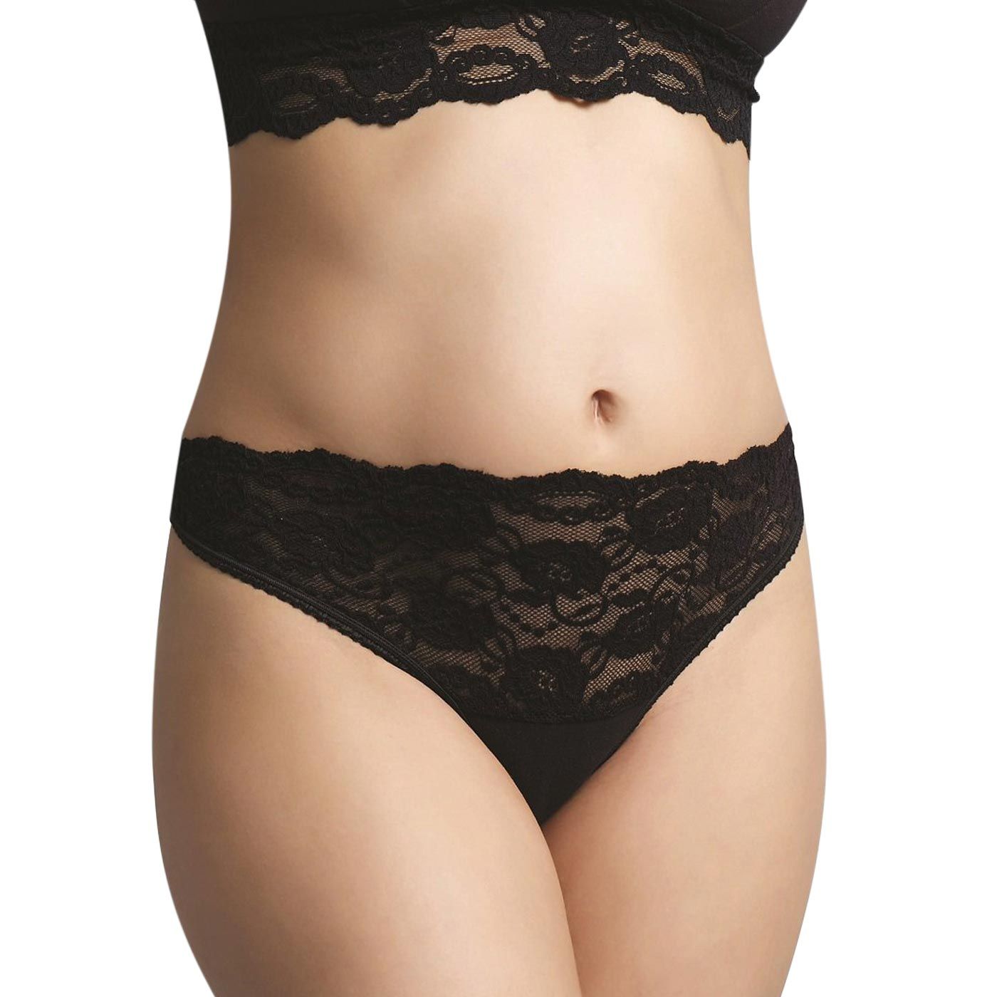 Carriwell Lace Stretch Panties-M-Black - 2
