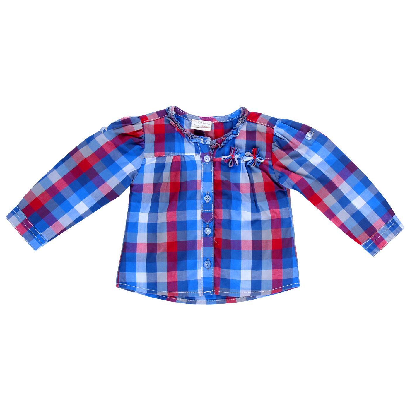 Kiddiewear Blouse Plaid Red Blue-12-18Month - 1