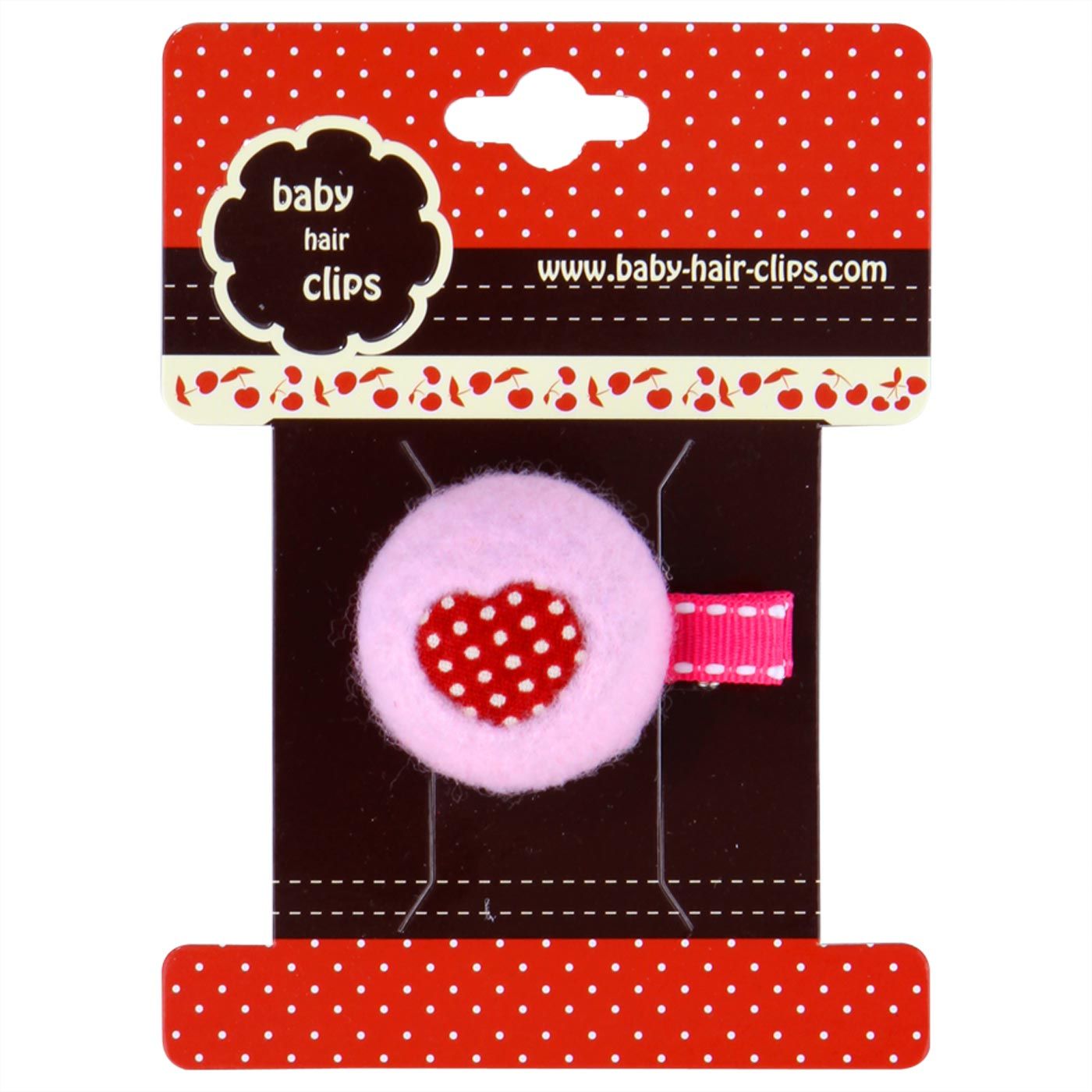 Bebecroc Semicircle Shape w/ Polka Print Clip Pink Red - 1