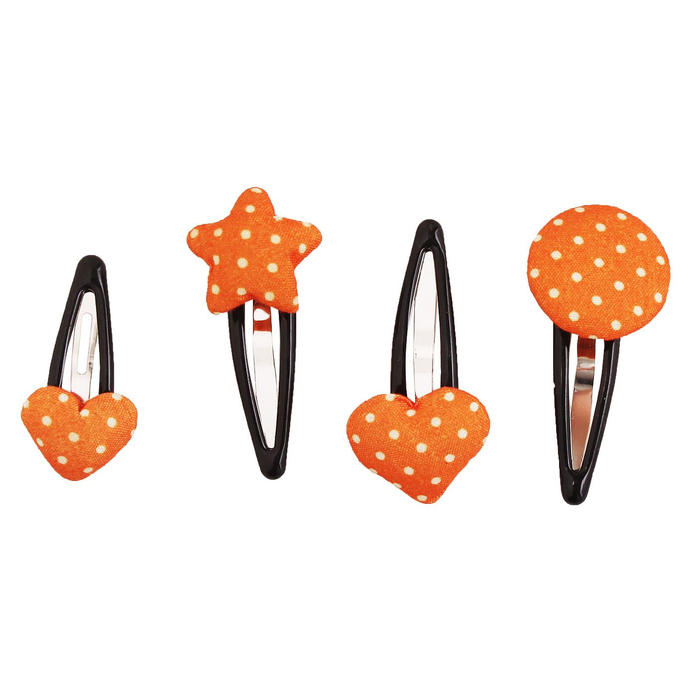 Bebecroc Polka Dot Fabric Snap Clip(4pcs) Orange - 2