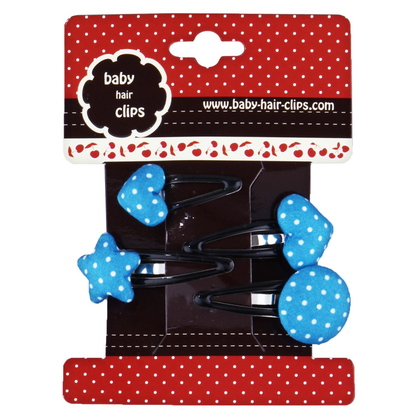 Bebecroc Polka Dot Fabric Snap Clip(4pcs) Blue - 1