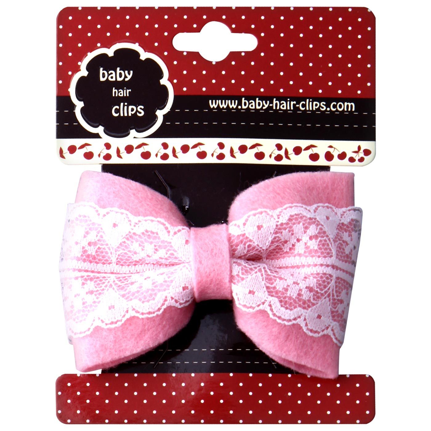 Bebecroc Double Layer Bow w/lace Pale Pink - 1