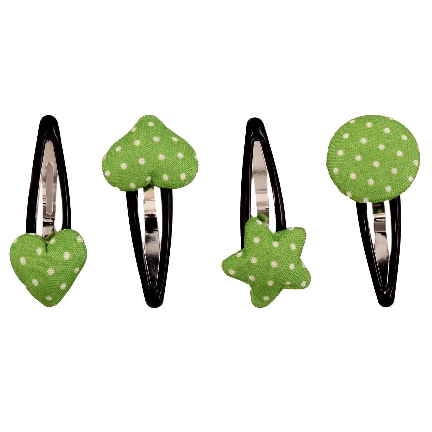 Bebecroc Polka Dot Fabric Snap Clip(4pcs) Light Green - 2