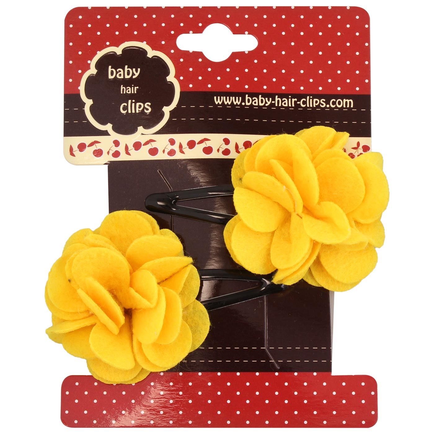 Bebecroc Felt Blossom Flower Clips(2pcs)Yellow - 2