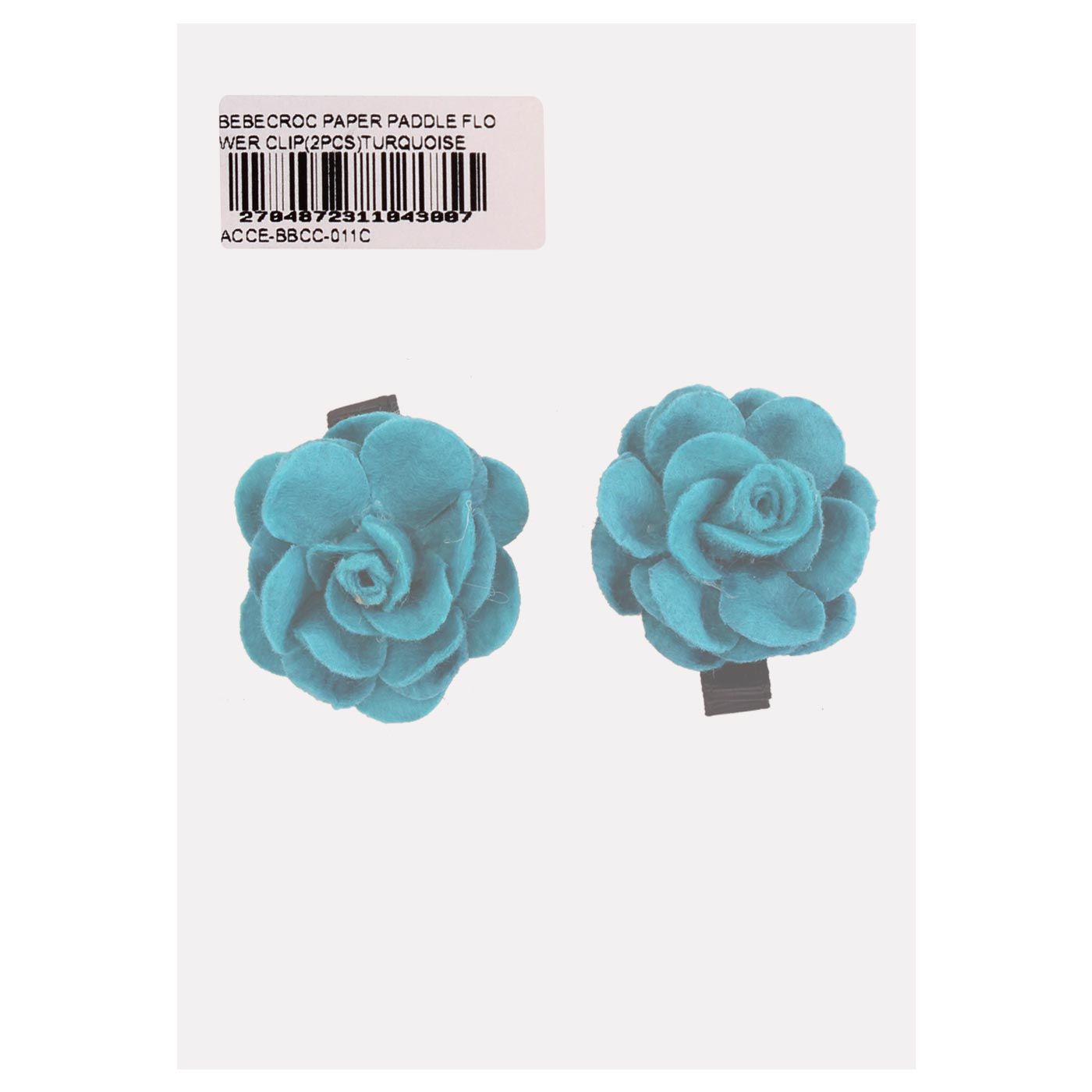 Bebecroc Paper Paddle Flower Clip(2pcs)Turquoise - 1