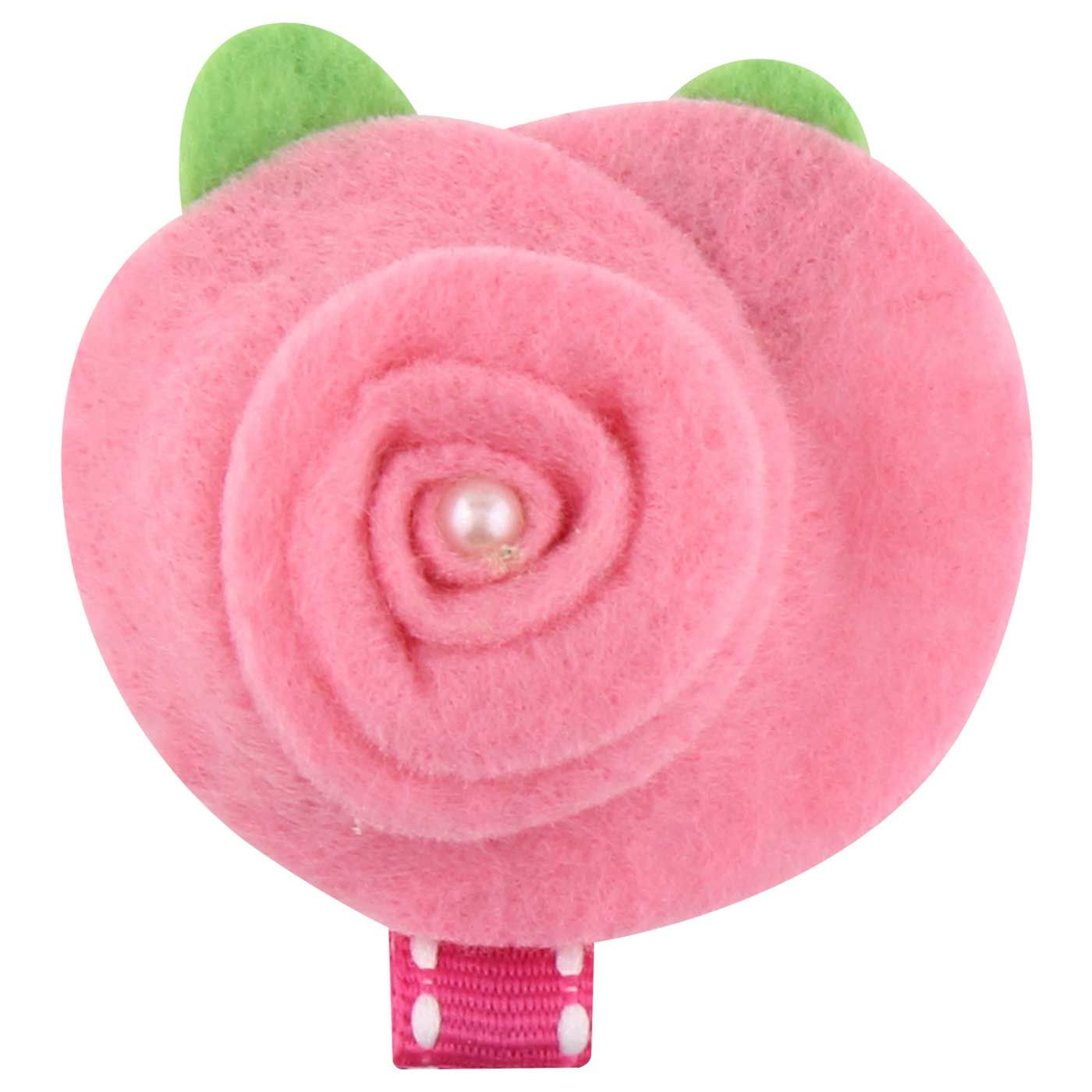 Bebecroc Felt Swirl Rose Flower Clip-Hot pink - 1