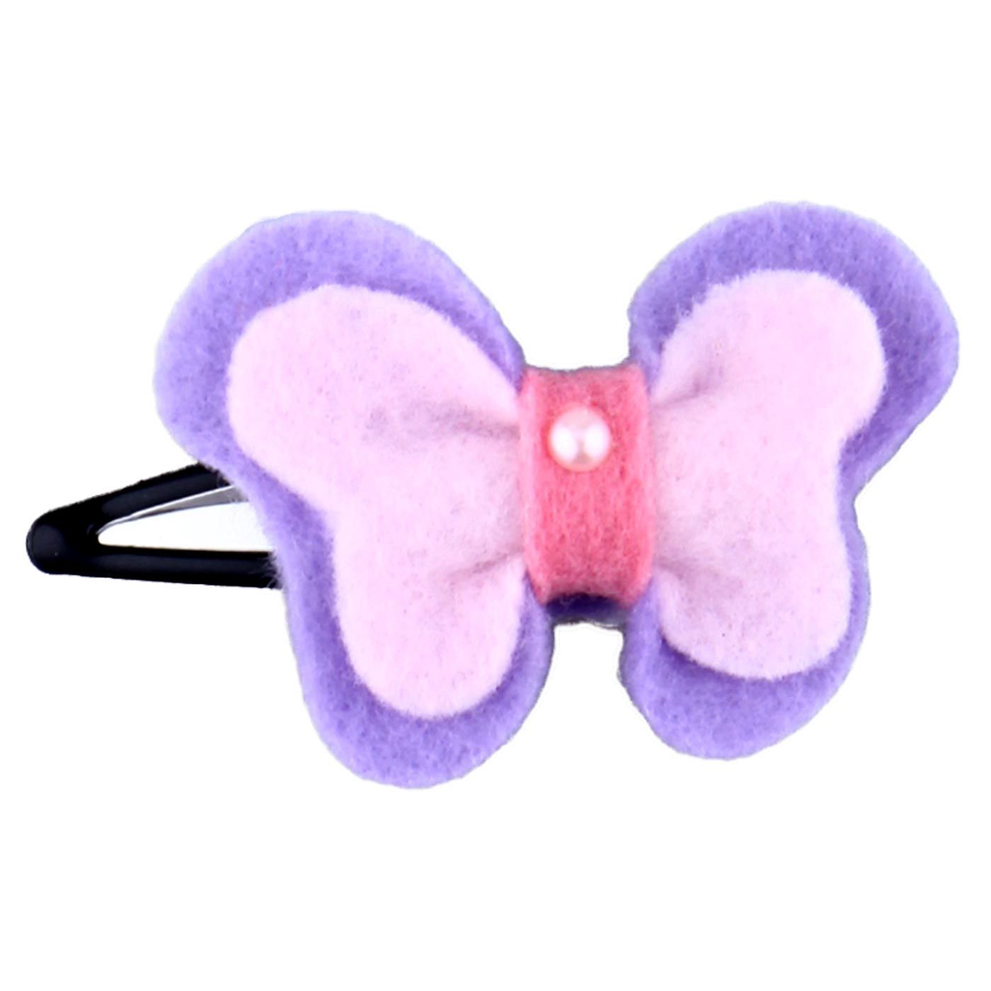 Bebecroc Felt Butterfly Snap Clip Pale Lilac&Pale Pink - 2