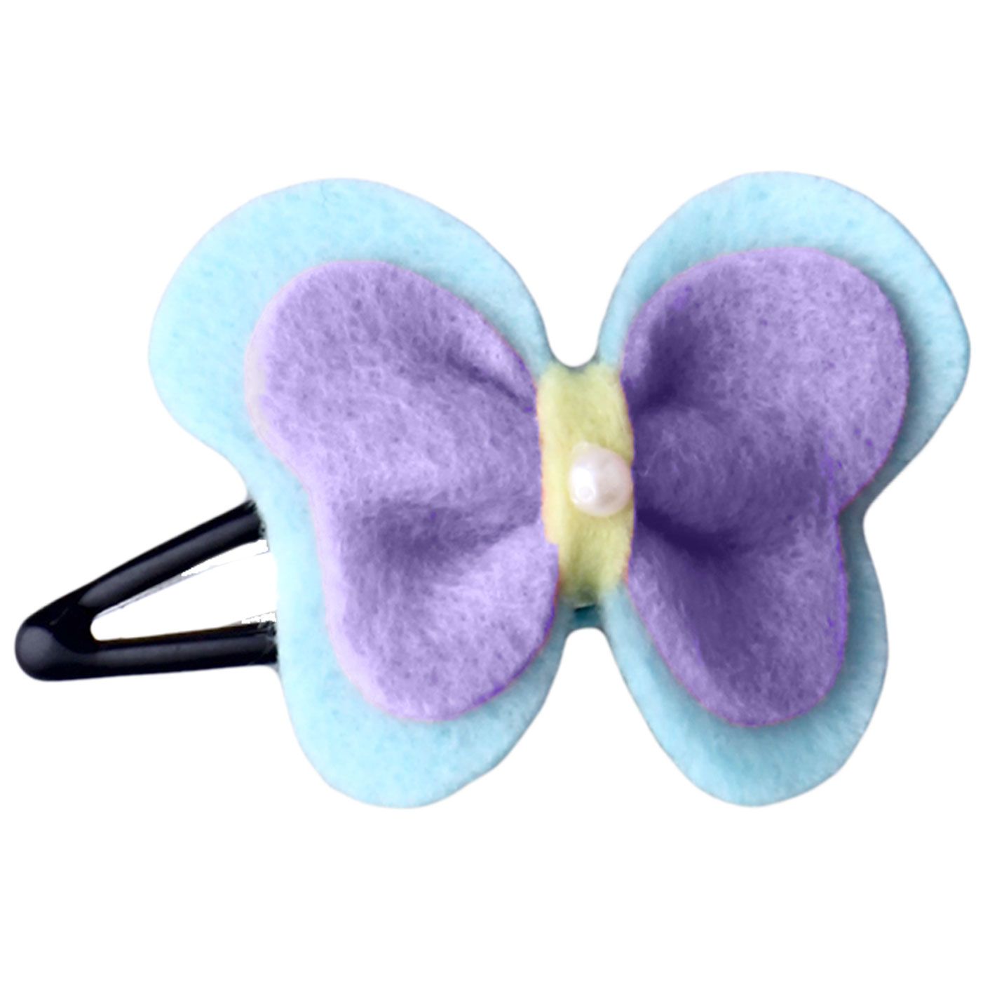 Bebecroc Felt Butterfly Snap Clip Pale Blue&Lilac - 1