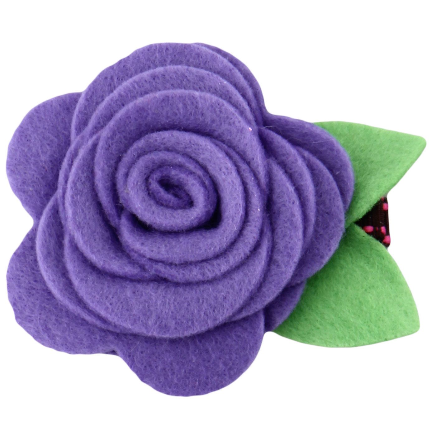 Bebecroc Felt Rose Flower Clip Medium Purple - 1