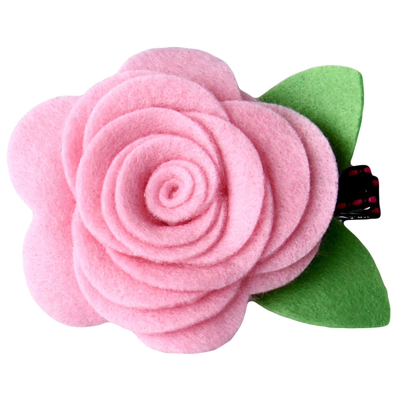 Bebecroc Felt Rose Flower Clip Pale Pink - 1