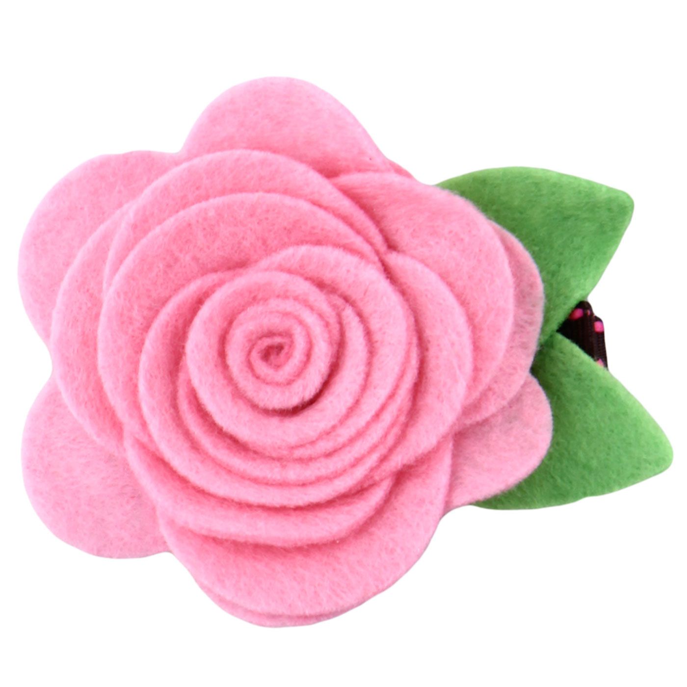 Bebecroc Felt Rose Flower Clip Hot Pink - 1