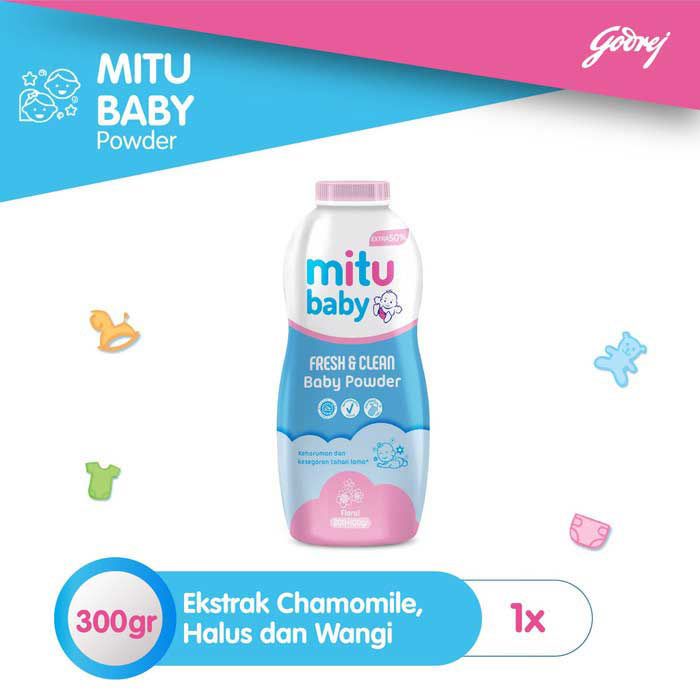 Mitu Baby Fresh & Clean Powder 200g Extrafill 50% Pink - 2