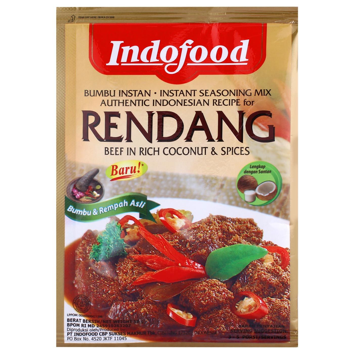 Indofood Bumbu Instant Rendang Pck 45g - 1