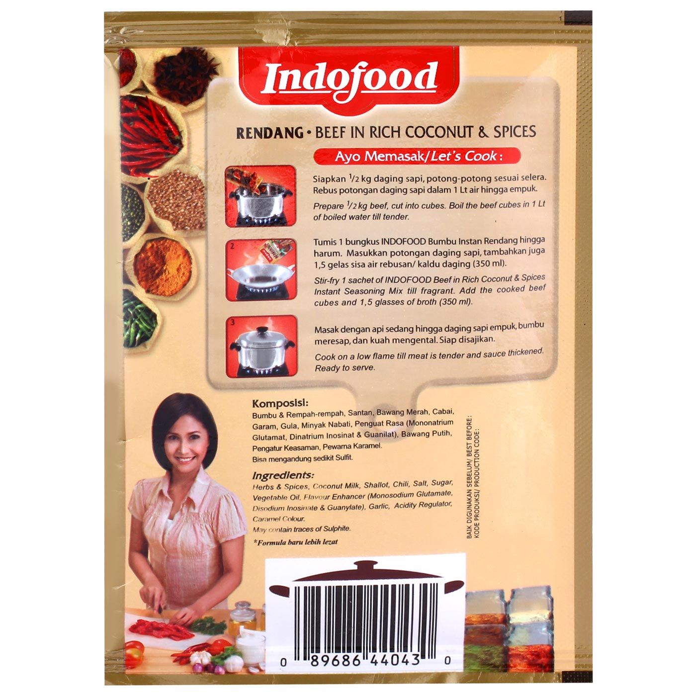 Indofood Bumbu Instant Rendang Pck 45g - 2