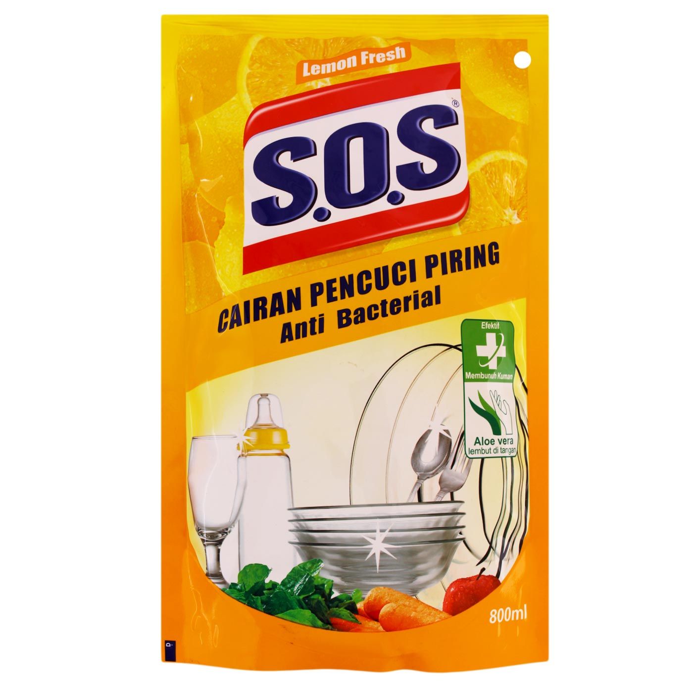 SOS Dish Washer Lemon Fresh Pch 800mL - 1