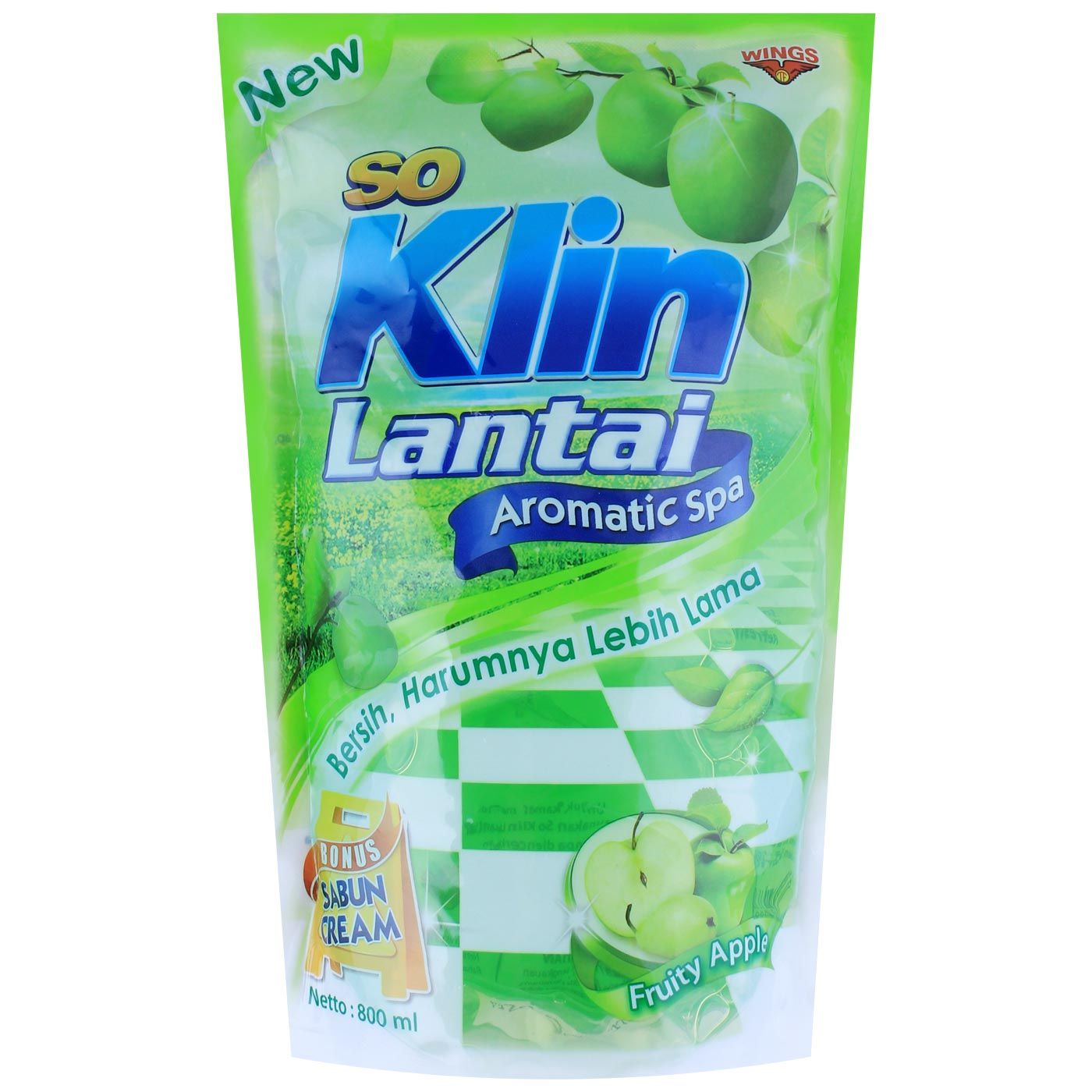 So Klin Pembersih Lantai Light Green Apple Reff 780ml - 1