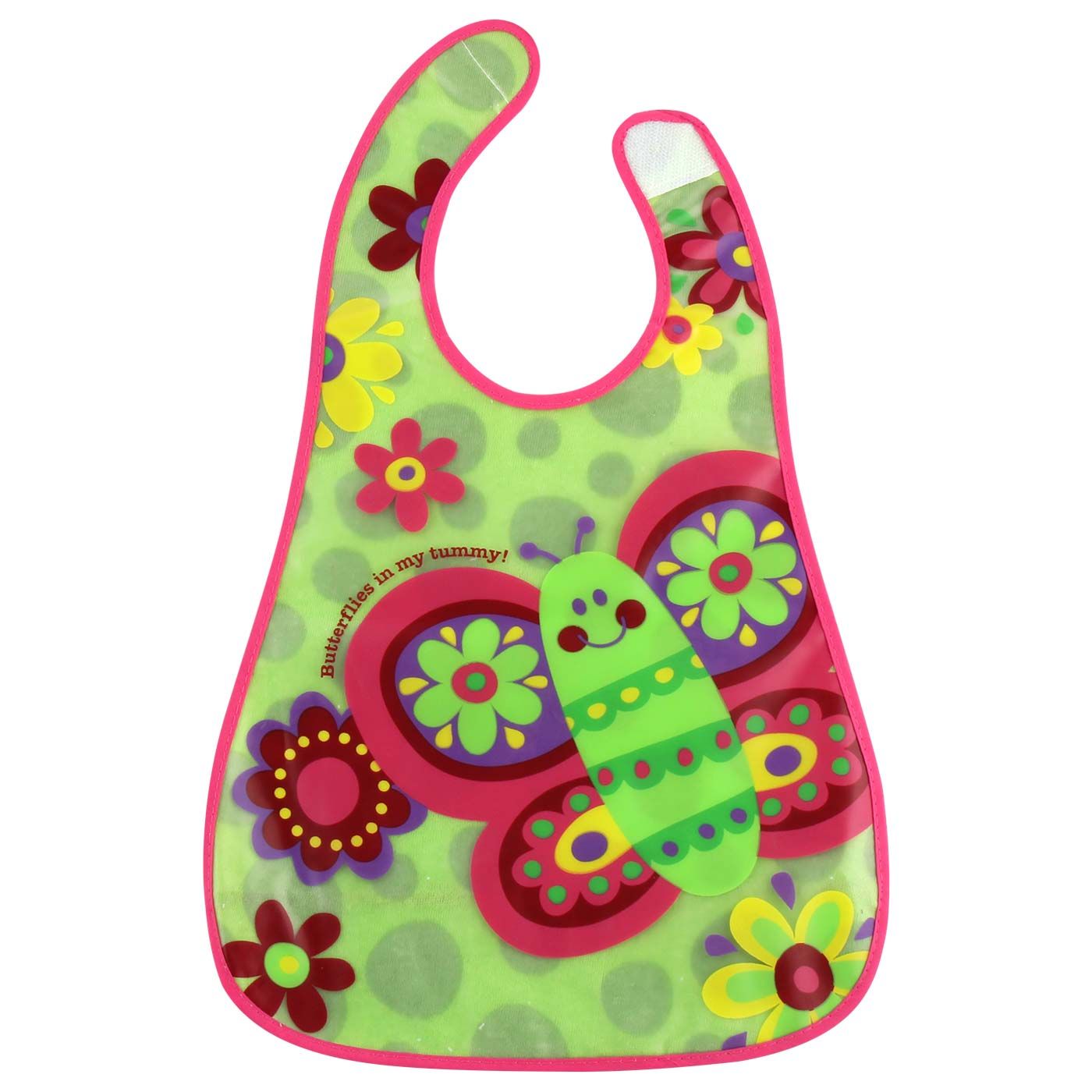 Lucky Baby Stylo Bib With Flip Crumb Pocket Butterfly - Girl - 1