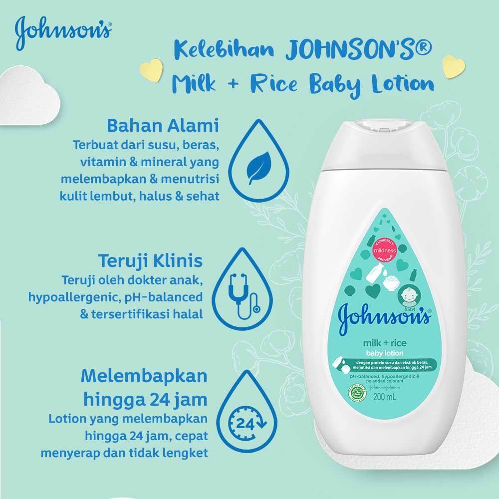 JOHNSON'S Milk & Rice Lotion 200ml - 3
