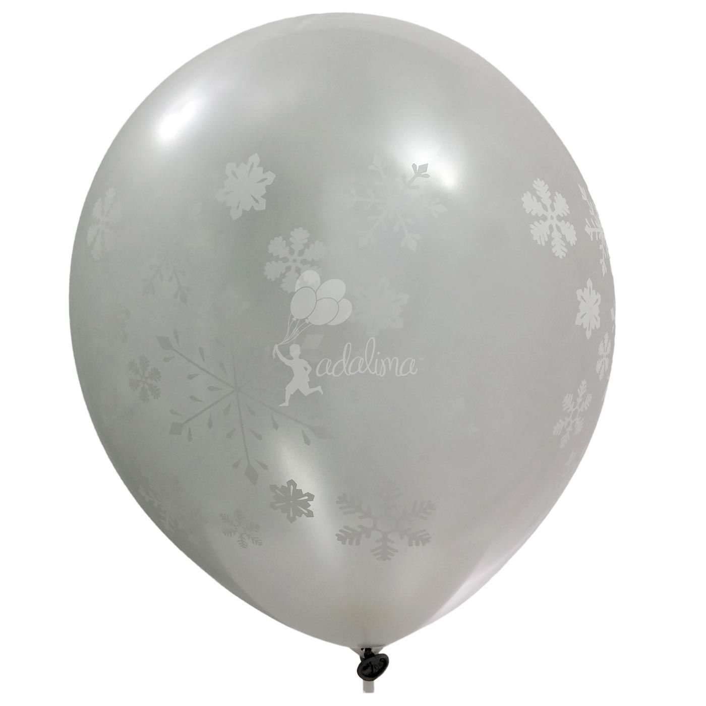 Ada Lima Ballons Snowflakes Metallic Silver - White Ink - 1