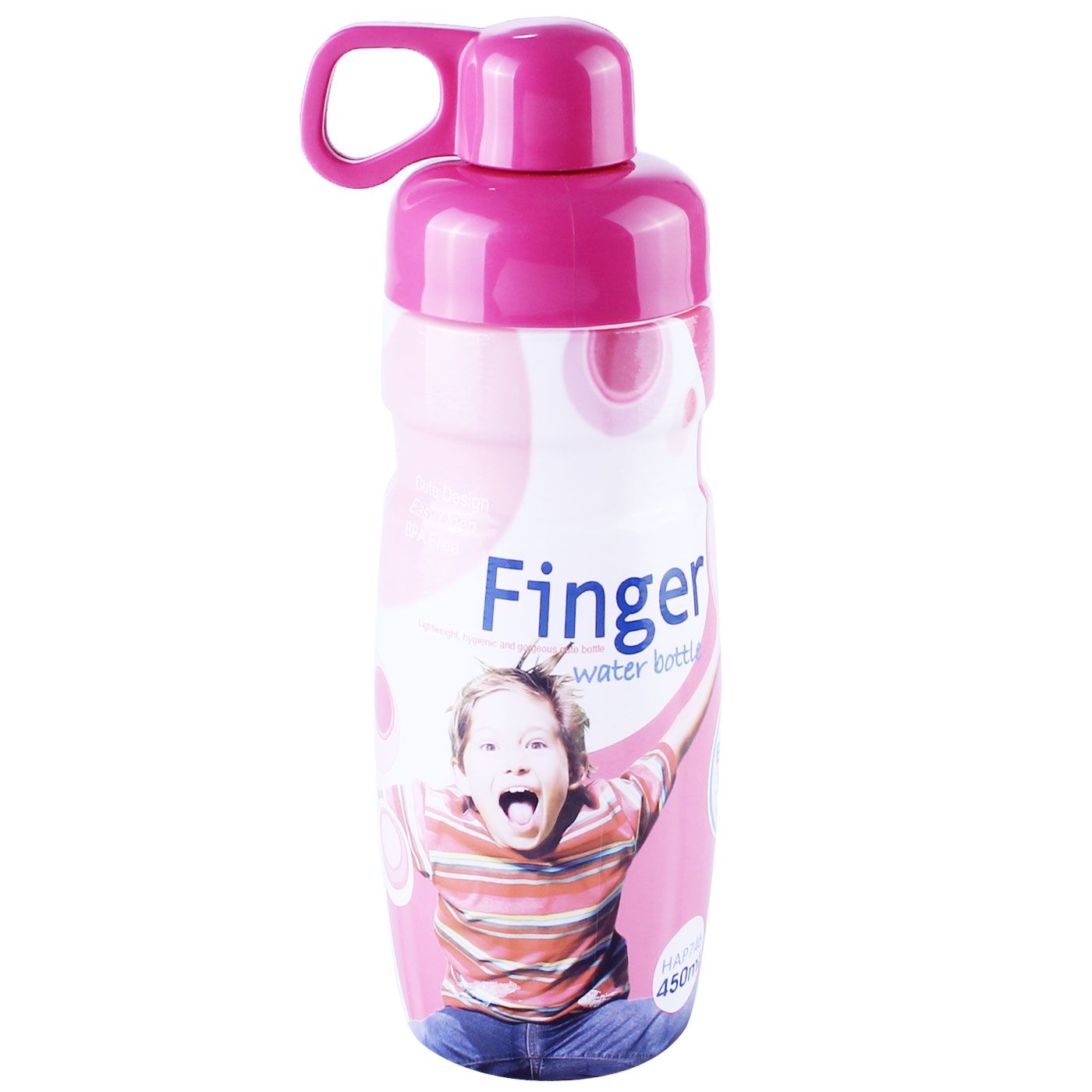 Lock & Lock Finger Water Bottle 450ml Pink - 1