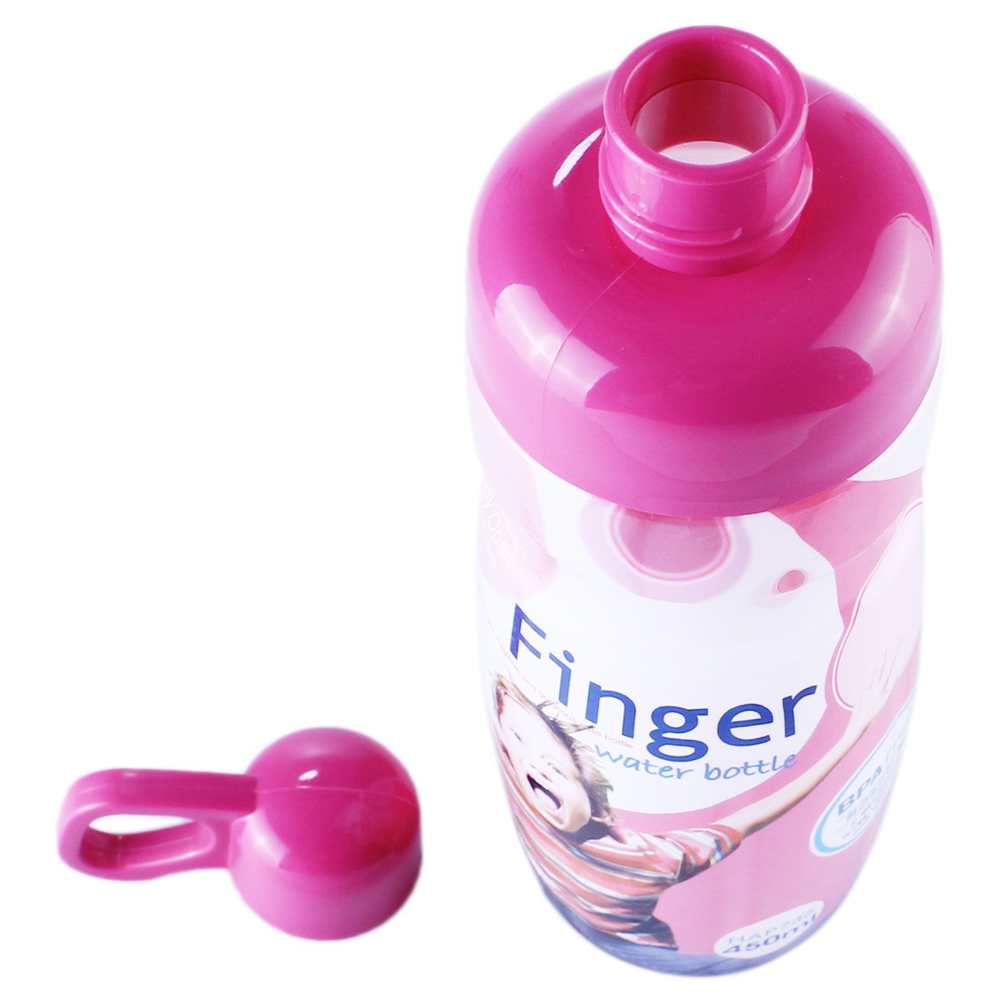 Lock & Lock Finger Water Bottle 450ml Pink - 4